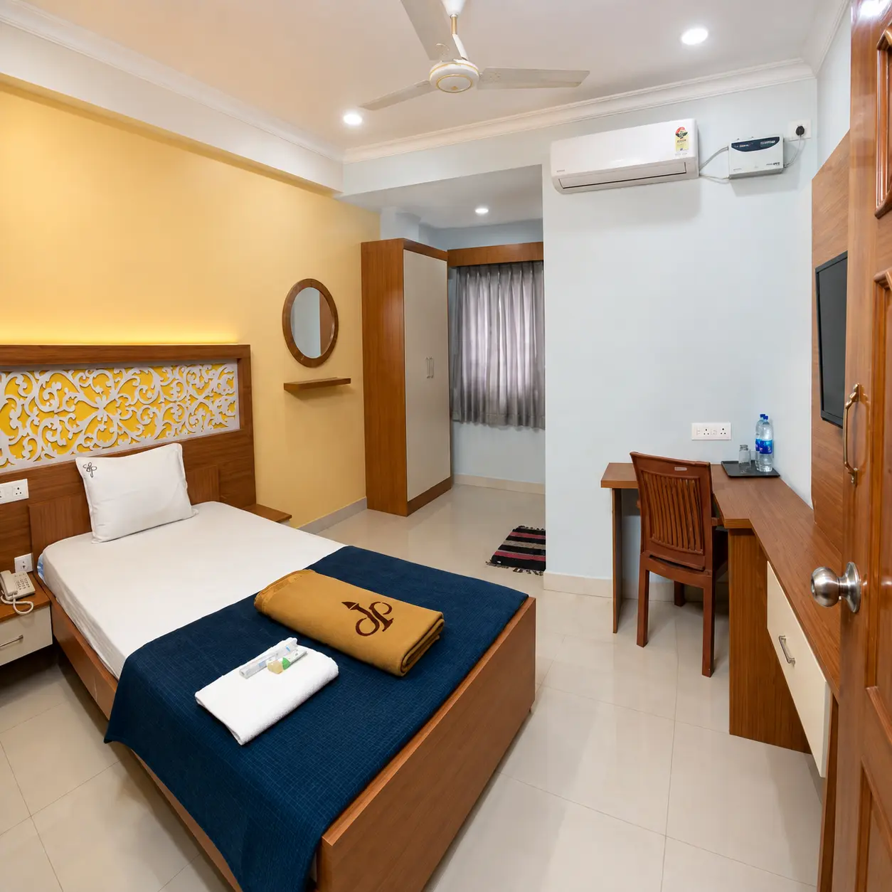 Jaypriya Residency Sattur hotel room TV interior