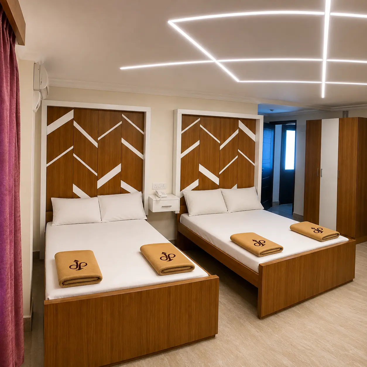 Jaypriya Residency Sattur twin bed room