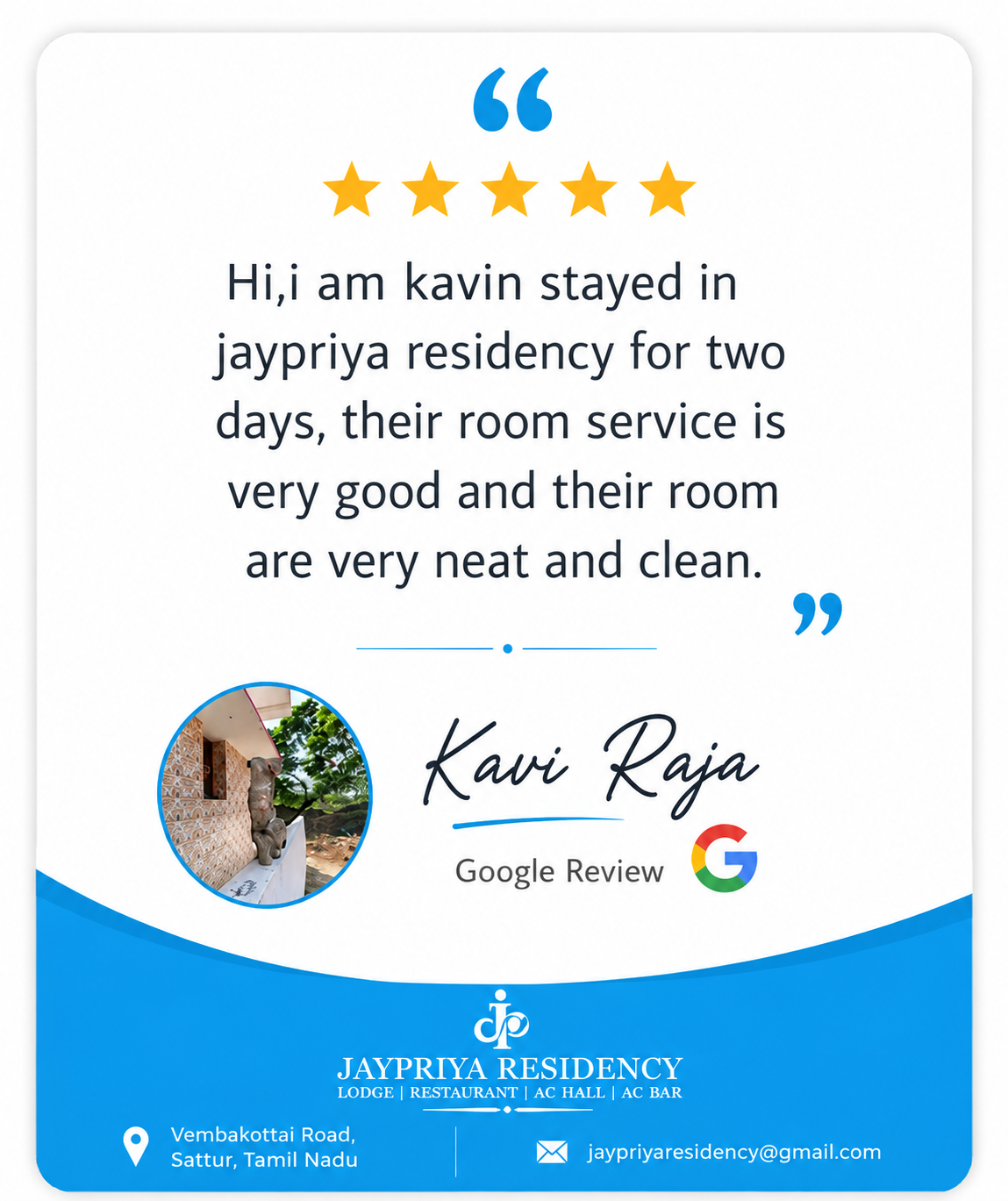 Guest review for Jaypriya Residency Sattur