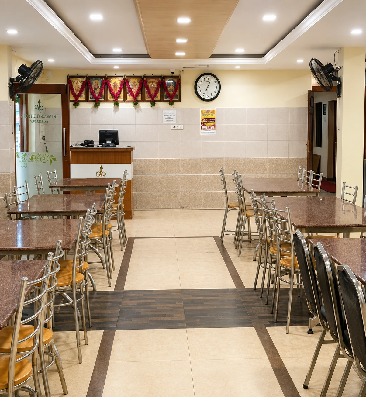 Hotel dining area at Jaypriya Residency Sattur