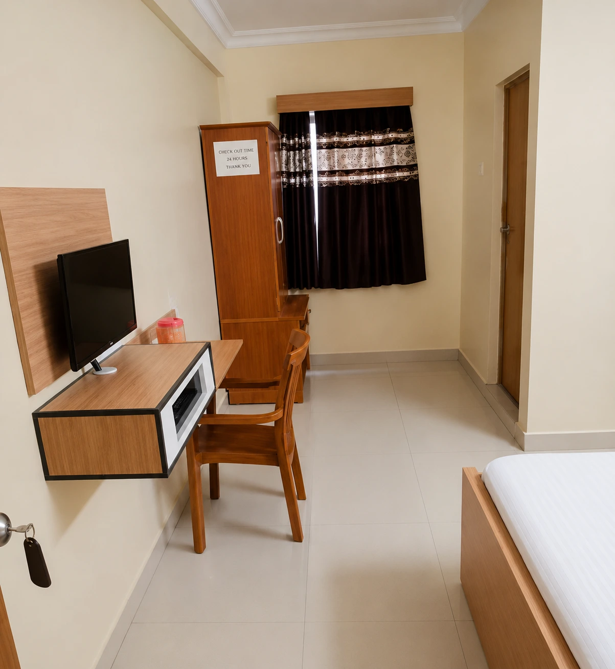 Modern guest room interior at Jaypriya Residency Sattur